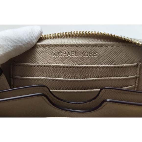 Michael Kors Snakeskin Embossed Leather Zip Around Credit Card Wristlet Wallet - Picture 12 of 16